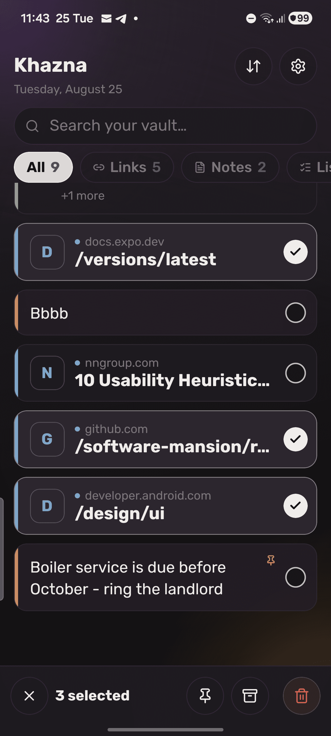 Select many rows at once and act on all of them