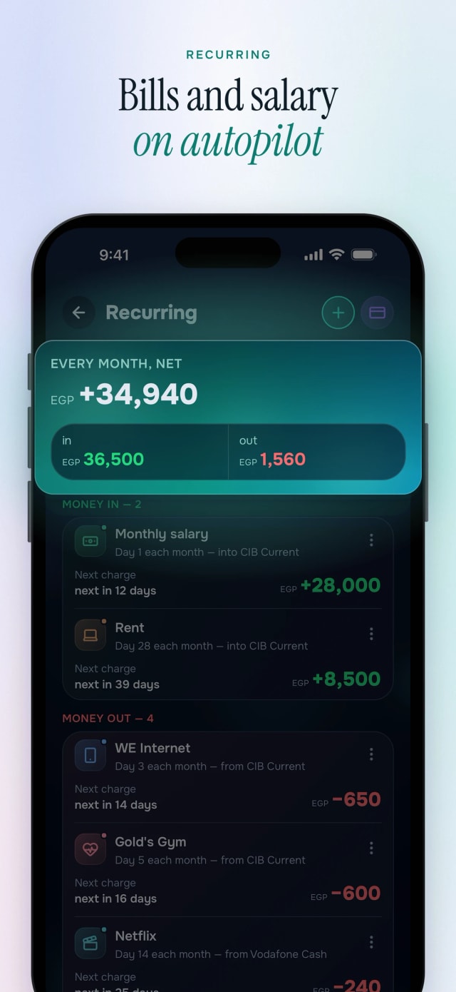 Bills and salary on autopilot