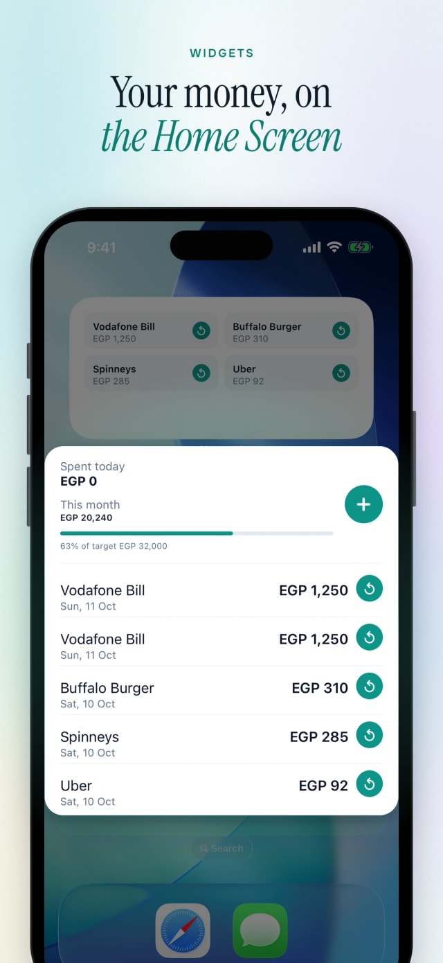 Your money on the Home Screen and Lock Screen
