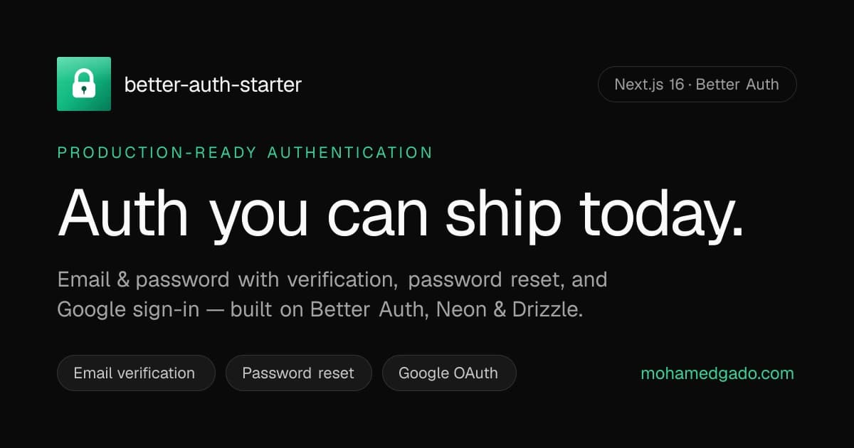 Better Auth Starter preview