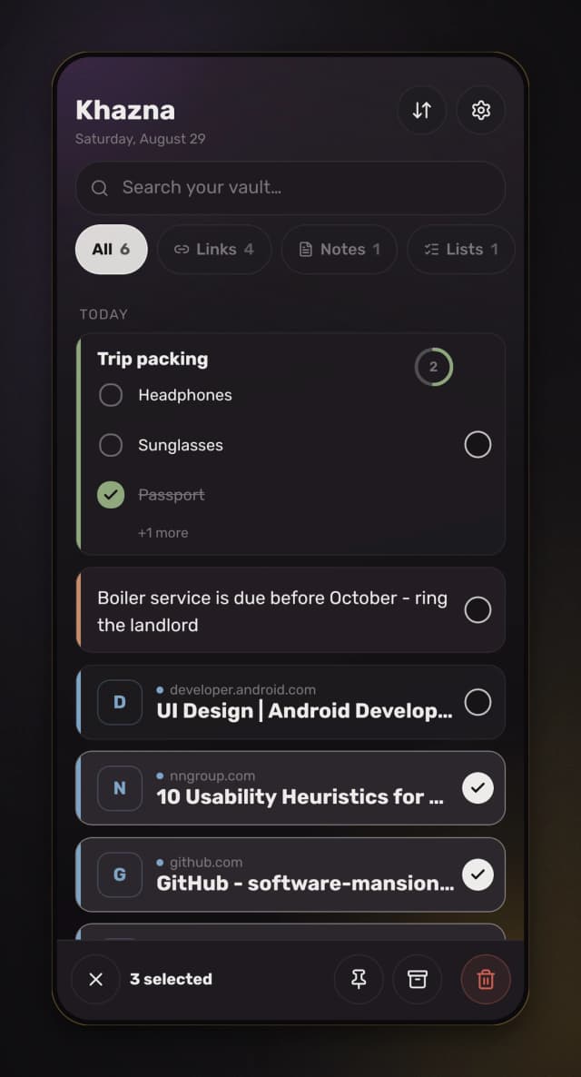 Select many rows at once and act on all of them