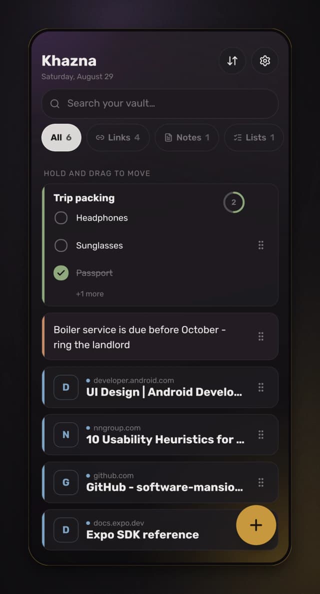 Sort by "My order" and drag a row by its grip