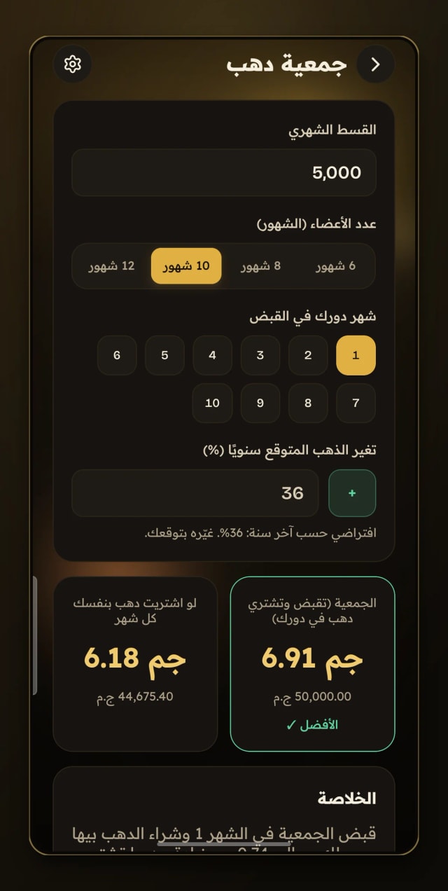 Plan a جمعية in gold