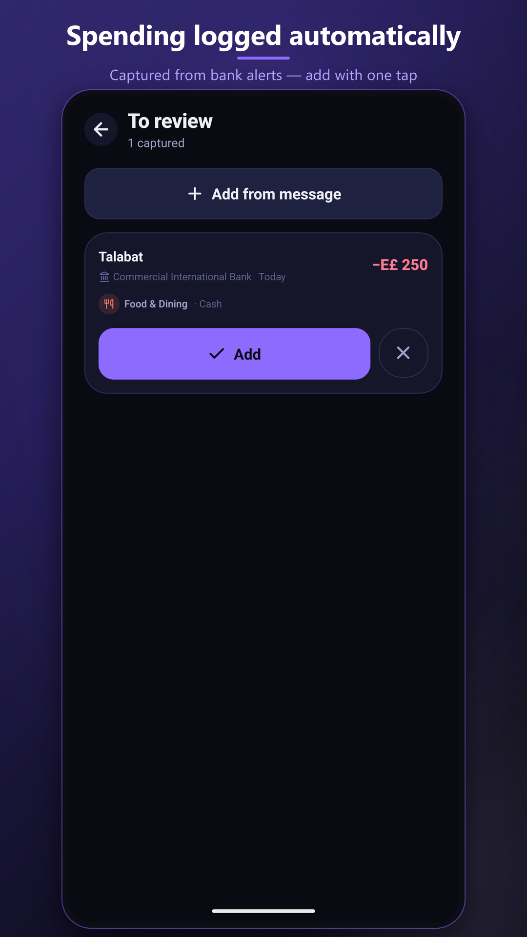 Auto-captured transactions wait for your confirmation