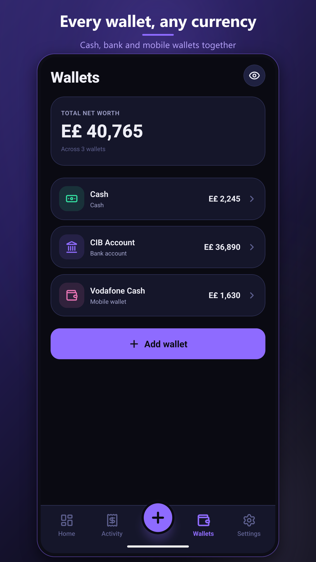 Cash, bank, cards, and mobile wallets side by side